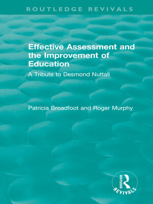 cover image of Effective Assessment and the Improvement of Education